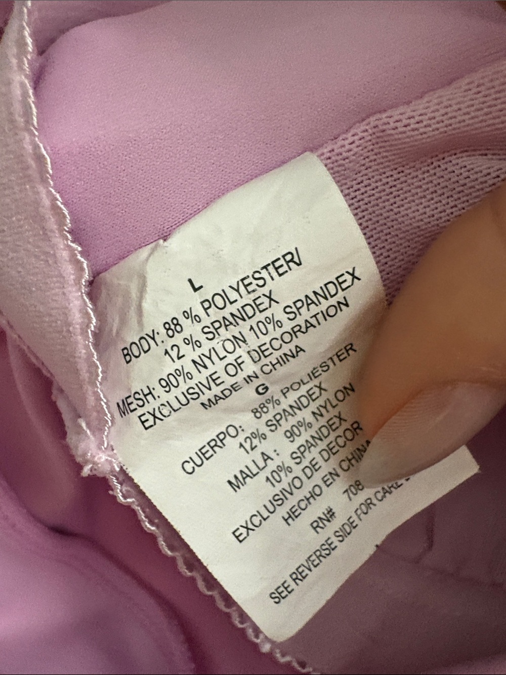 Apana Pink Purple Twist Front Cropped Workout Tank Top Built In Padded Bra Large - Picture 6 of 6
